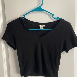 Bozzolo Black V-Neck Short Sleeve Tee